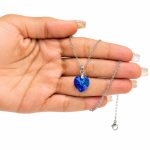 گردنبند سواروفسکی اصل مدل قلب آبی بزرگ کد SWN-102 - تصویر 3