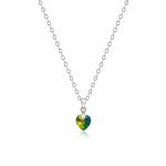 گردنبند سواروفسکی اصل مدل قلب هفت‌رنگ سبز کد SWN-105