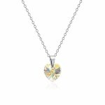 گردنبند سواروفسکی اصل مدل قلب زرد هفت‌رنگ کوچک کد SWN-107