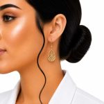 گوشواره آویز طرح طلا مدل اشکی کد TP-ER-001 - تصویر 2