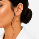 گوشواره آویز طرح طلا مدل آفتابگردان کد TP-ER-010 - تصویر 2