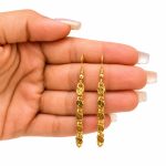 گوشواره آویز طرح طلا مدل زنجیری کد TP-ER-016 - تصویر 3