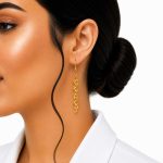 گوشواره آویز طرح طلا مدل ریسه‌ای کد TP-ER-017 - تصویر 2