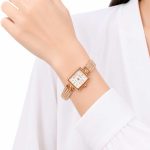 ساعت زنانه رزگلد نگین دار SOUSOU صفحه سفید کد WT-STL-321 - تصویر 2
