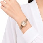 ساعت زنانه طلایی نگین دار SOUSOU صفحه سفید کد WT-STL-322 - تصویر 2