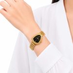 ساعت زنانه طلایی نگین دار SOUSOU صفحه مشکی کد WT-STL-323 - تصویر 2