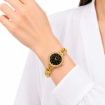 ساعت زنانه طلایی نگین دار SOUSOU صفحه مشکی کد WT-STL-324 - تصویر 2