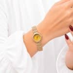 ساعت زنانه طلایی نگین‌دار SOUSOU مدل صفحه گرد کد WT-STL-329 - تصویر 2