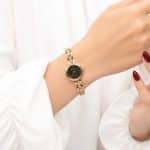 ساعت زنانه طلایی SOUSOU صفحه مشکی کد WT-STL-331 - تصویر 2
