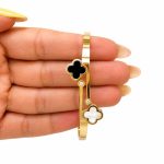 بنگل استیل زنانه ونکلیف دو رنگ کد BG-BS-GD-004 - تصویر 3
