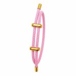 دستبند بافت استیل اسپرت فری سایز صورتی کد DS-WR-004