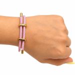 دستبند بافت استیل اسپرت فری سایز صورتی کد DS-WR-004 - تصویر 4