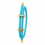 دستبند بافت استیل اسپرت فری سایز فیروزه‌ای کد DS-WR-006