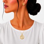 نیم ست زنانه رنگ ثابت و ضد حساسیت طرح صلیب طلایی کد NS-ST-002 - تصویر 2