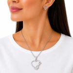 نیم ست استیل زنانه طرح قلب Love نقره‌ای کد NS-ST-032 - تصویر 2