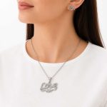 نیم ست استیل زنانه طرح Love نقره‌ای کد NS-ST-037 - تصویر 2
