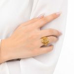 انگشتر طرح طلا زنانه مدل بافت ورساچه کد RG-004 - تصویر 2