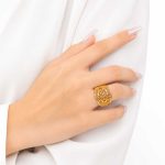انگشتر طرح طلا زنانه مدل چشم گندمی کد RG-007 - تصویر 2