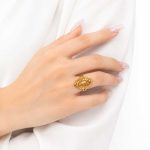 انگشتر طرح طلا زنانه مدل بیضی دوریکا کد RG-009 - تصویر 2
