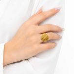 انگشتر طرح طلا زنانه مدل دایره گندمی کد RG-012 - تصویر 2