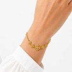 دستبند زنانه استیل طرح طلا مدل لوزی کد SH-BRTG-001 - تصویر 2