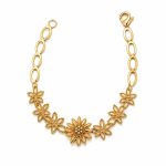 دستبند زنانه استیل طرح طلا مدل گل آفتابگردان کد SH-BRTG-003