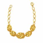 دستبند زنانه استیل طرح طلا مدل خوشه گندم کد SH-BRTG-004