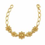 دستبند زنانه استیل طرح طلا مدل قلب و گل کد SH-BRTG-005