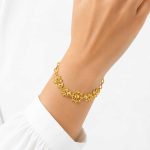 دستبند زنانه استیل طرح طلا مدل قلب و گل کد SH-BRTG-005 - تصویر 2