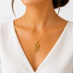گردنبند استیل زنانه مدل گل رز کد ST-NK-0001 - تصویر 2