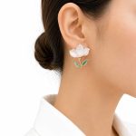 گوشواره میناکاری طرح گل پوست پیازی کد GAB-015 - تصویر 2