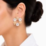 گوشواره میناکاری حلقه‌ای طرح گل گلبهی کد GAB-017 - تصویر 2