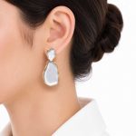 گوشواره میناکاری آویز سفید زنانه کد GAB-024 - تصویر 2