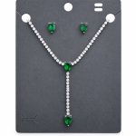نیم ست زنانه نگین اشکی سبز سواروفسکی کد NS-MJ-025 - تصویر 3