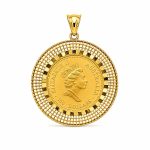 پلاک طرح طلا مدل سکه الیزابت کد PL-TG-015