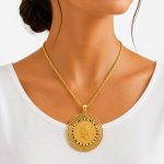 پلاک طرح طلا مدل سکه الیزابت کد PL-TG-015 - تصویر 2