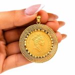 پلاک طرح طلا مدل سکه الیزابت کد PL-TG-015 - تصویر 3