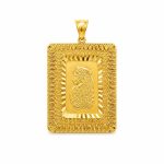 پلاک طرح طلا مدل هخامنشی مستطیلی گندمی کد PL-TG-018