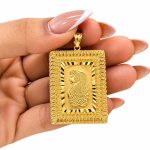 پلاک طرح طلا مدل هخامنشی مستطیلی گندمی کد PL-TG-018 - تصویر 3
