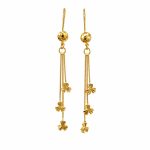 گوشواره آویزی طرح طلا زنانه مدل گلدار کد TP-ER-020