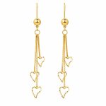 گوشواره آویزی طرح طلا زنانه مدل قلبی کد TP-ER-021