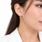 گوشواره آویزی طرح طلا زنانه مدل قلبی کد TP-ER-021 - تصویر 2