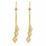 گوشواره آویزی طرح طلا زنانه مدل لوزی کد TP-ER-022
