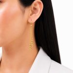 گوشواره آویز طرح طلا زنانه مدل دوریکا کد TP-ER-023 - تصویر 2