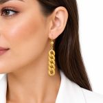 گوشواره آویز زنانه طرح طلا مدل کارتیر کد TP-ER-024 - تصویر 2
