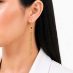 گوشواره آویز زنانه طرح طلا مدل حلقه‌ای کد TP-ER-026 - تصویر 2