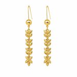 گوشواره آویز زنانه طرح طلا مدل برگ کد TP-ER-028
