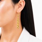 گوشواره آویز زنانه طرح طلا مدل برگ کد TP-ER-028 - تصویر 2