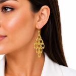 گوشواره آویز زنانه طرح طلا مدل آبشاری کد TP-ER-029 - تصویر 2