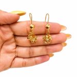 گوشواره آویز زنانه طرح طلا مدل گوی دوریکا کد TP-ER-030 - تصویر 3